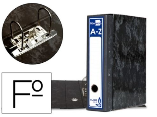 Pasta de Arquivo de Alavanca em Cartao Forrado Folio Marmoreado Preto com Caixa Classic Blue (AZ50)
