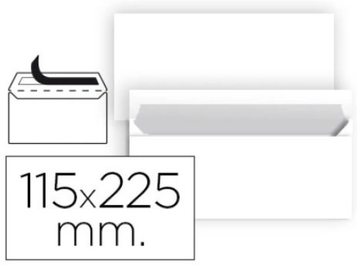 Envelope Liderpapel Americano Branco 115x225mm Tira de Silicone Pack de 25uni (SB89)