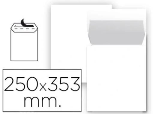 Envelope Saco Liderpapel B4 Branco 250x353mm Tira Silicone Emb.25un (SB91)