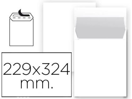 Envelope Saco Liderpapel C4 Branco 229x324mm Tira de Silicone Emb.25uni (SB93)