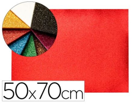 Goma Eva C/Purpurina Liderpapel 50x70cm 60g/m2 Exp.2mm Vermelho 