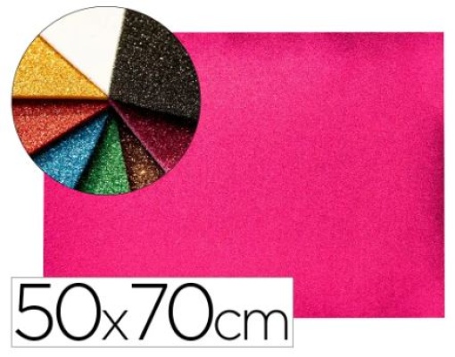 Goma Eva C/Purpurina Liderpapel 50x70cm 60gr 2mm Rosa