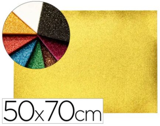 Goma Eva C/Purpurina Liderpapel 50x70cm 60g/m2 Exp. 2mm Ouro