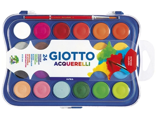 Aguarelas Giotto 24 Cores Sortidas C/Pincel (F352400)
