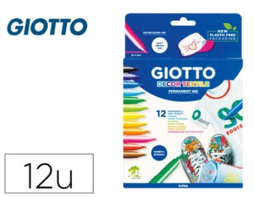 Marcador Giotto Decor Textil Para T-Shirts Cx.12 Cores (F49490000)