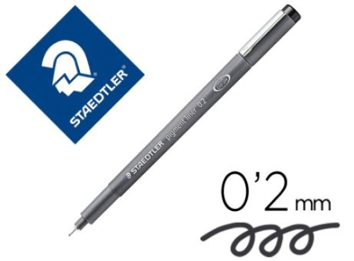 Marcador Staedtler Calibrado Micrometrico Resistente Agua 308 Preto 0,2mm  