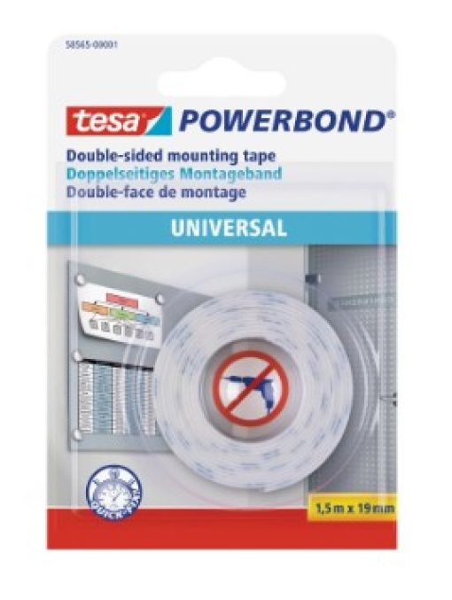Fita Adesiva Dupla Face Tesa Powerbond Universal 1,5mx19mm (Esponjosa)