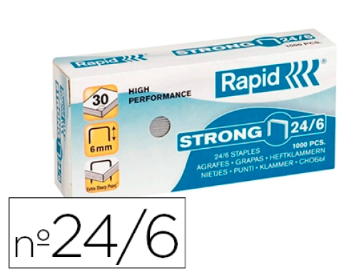 Agrafos Rapid Nº24/6mm Galvanizados Strong Cx.1000un (24855800)