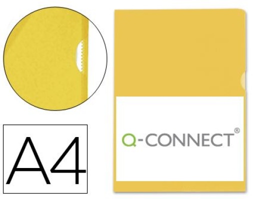 Bolsa Dossier Q-Connect Plastico A4 120mic Abertura Em L Amarela (KF01487)