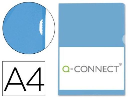 Bolsa Dossier Q-Connect Plastico A4 120mic Abertura Em L Azul (KF01486)