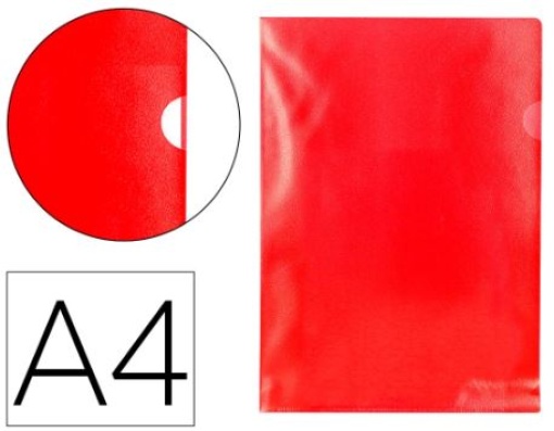 Bolsa Dossier Q-Connect Plastico A4 120mic Abertura em L Vermelha (KF01485)