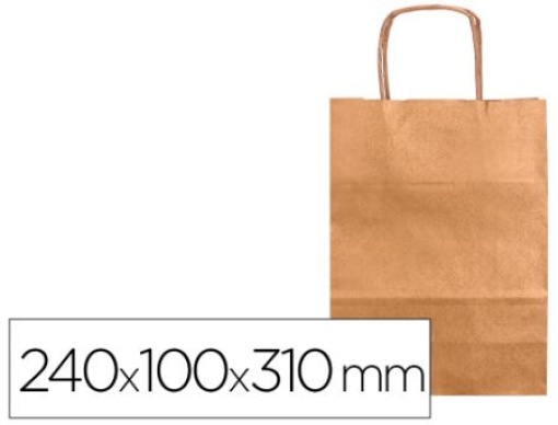 Saco Kraft Q-Connect Natural Asa Retorcida 240x100x310mm