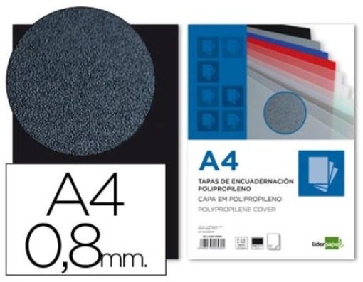 Acetato Encadernacao Liderpapel Polipropileno Preto A4 0.8mm Emb.50un (TE12)
