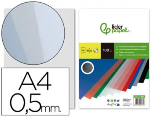 Acetato Encadernacao Liderpapel Polipropileno Transparente Fumado A4 0.5mm Emb.100un (TE07)