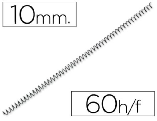 Espiral Q-Connect Metalica 64 5:1 10mm Preta Cx.200un