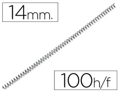 Espiral Q-Connect Metalica 64 5:1 14mm Preta Cx.100un