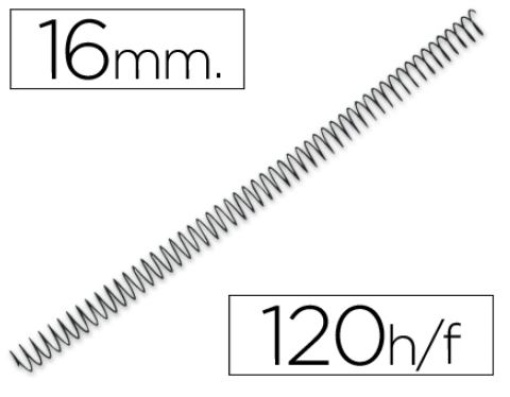Espiral Q-Connect Metalica 64 5:1 16mm Preta Cx.100un