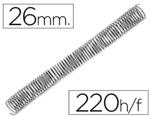 Espiral Q-Connect Metalica 64 5:1 26mm Preta Cx.50un (KF04437)