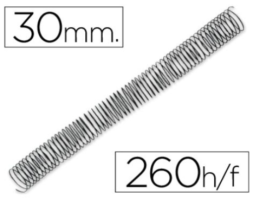 Espiral Q-Connect Metalica 64 5:1 30mm Preta Cx.50un (KF04439)