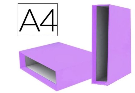 Caixa Para Pasta Arquivo de alavanca Liderpapel Documenta Cartao A4 lombada 75mm lilas