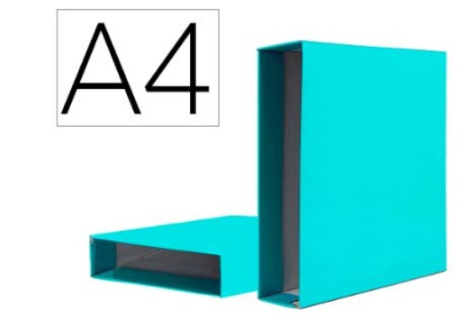 Caixa Para Pasta Arquivo de alavanca Liderpapel Documenta Cartao A4 lombada 75mm Verde Claro