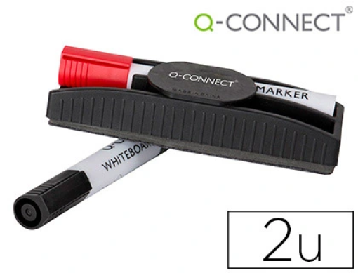 Apagador Quadro Branco Magnetico Q-Connect C/Marcador Vermelho e Preto (KF18633)