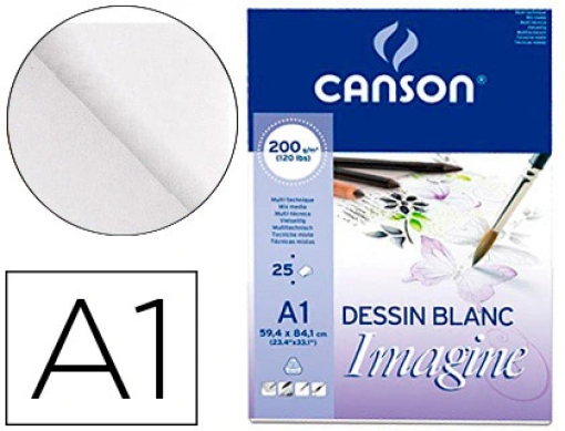 Bloco Desenho Canson Imagine Multi-Tecnicas Colado A1 594x841mm 200gr 50fls (C200005969)