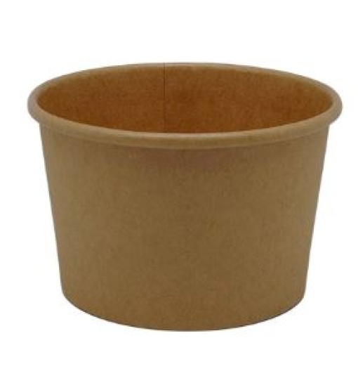 Embalagem Redonda Alimentar 240ml Cartão Kraft s/ Tampa 25un