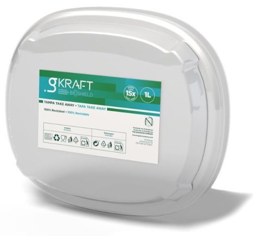 Tampa Transparente Para Saladeira 1000ml GKRAFT 15un