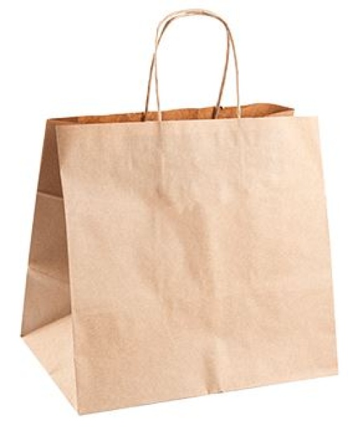 Saco Papel Kraft 32+20x31cm C/Asa Torcida