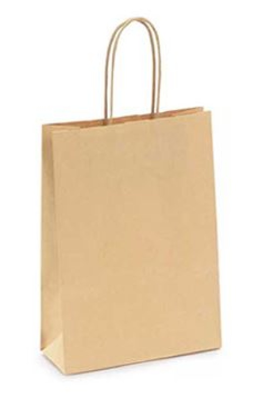 Saco Papel Kraft C/Asa Torcida 24x09x31cm 115g