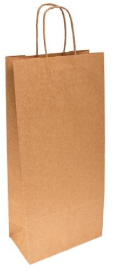 Saco Papel Kraft 100g 18x10x39cm C/Asa (2Garrafas)