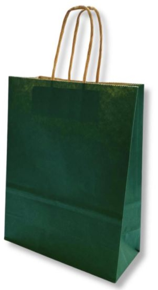 Saco Papel C/Asa Torcida 42x16x49cm 100gr Verde Escuro
