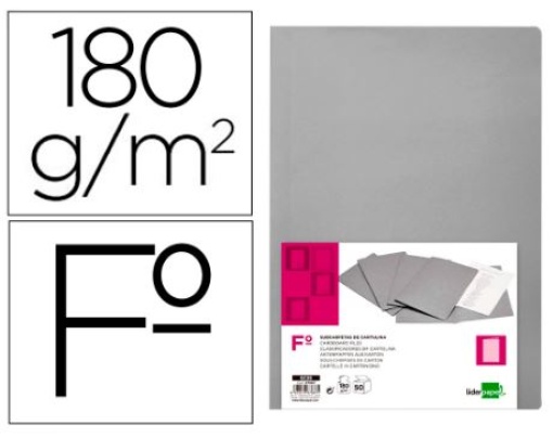 Classificador Cartolina Liderpapel 180gr Folio Cinza Intenso Emb.50un (SC05)