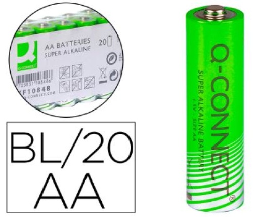 Pilha Alcalina Q-Connect AA Blister 20un (KF10848)