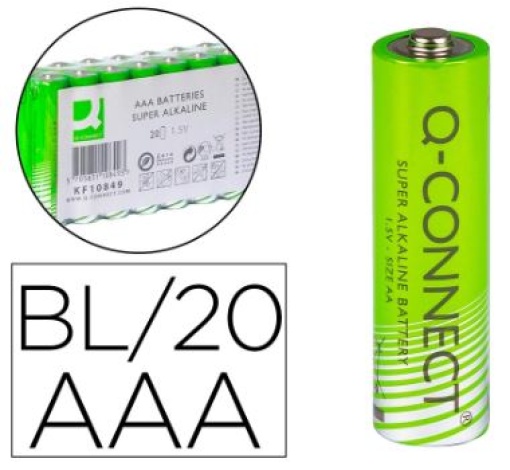 Pilha Alcalina Q-Connect AAA Blister 20un (KF10849)