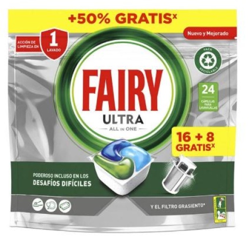Lava Loica Fairy Ultra Pastilhas 16+8un