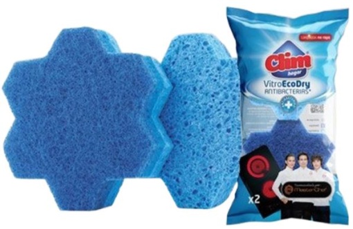 Esfregão Esponja Vitrocerâmica Eco Dry Clim Azul Pack 2un