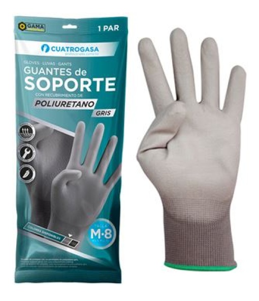 Luvas (Par) Nylon Cinzentas Tamanho 7 (S)