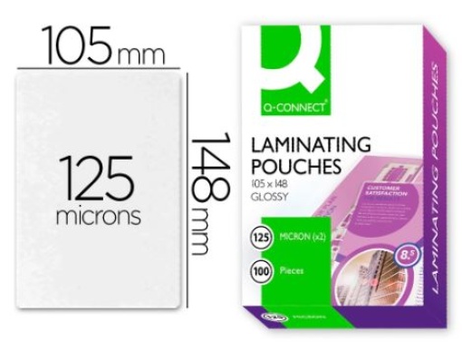 Bolsa Plastificaçao Q-Connect 105x148 A6 125mic Cx.100  (KF11117)