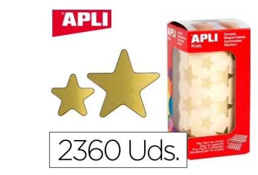 Etiquetas Apli Estrela Ouro Rolo de 2360un