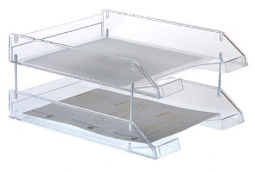 Tabuleiro de Secretaria Archivo 2000 Plastico Transparente Cristal 340x260x60mm