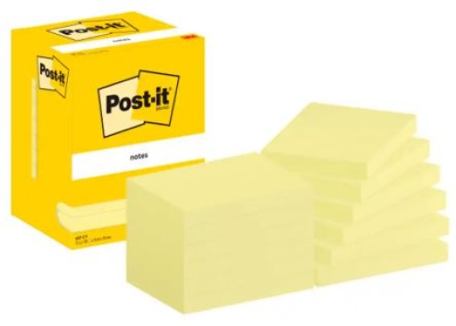 Bloco Notas Adesivas Post-It Amarelo 76x102mm 100fls Emb.12un (657)