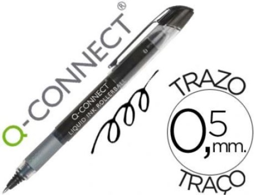 Esferografica Q-Connect Roller Ball Preta 0,5mm (KF50139)