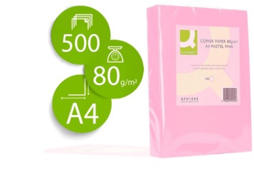 Papel Cor Q-connect A4 80gr Rosa (Resma) (KF01095)