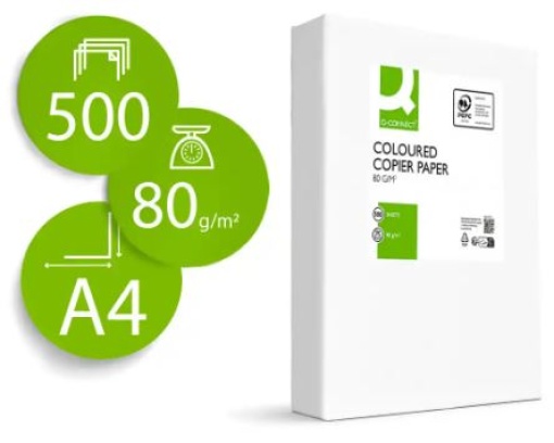 Papel Cor Q-connect A4 80gr Amarelo (Resma) (KF01096)
