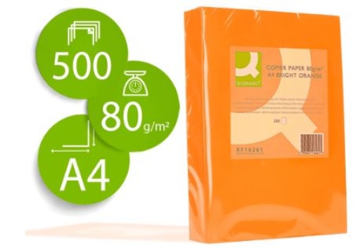 Papel Cor Q-connect A4 80gr Laranja Intenso (Resma) (KF016261)