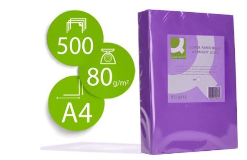 Papel Cor Q-connect A4 80gr Lilas (Resma) (KF16263)