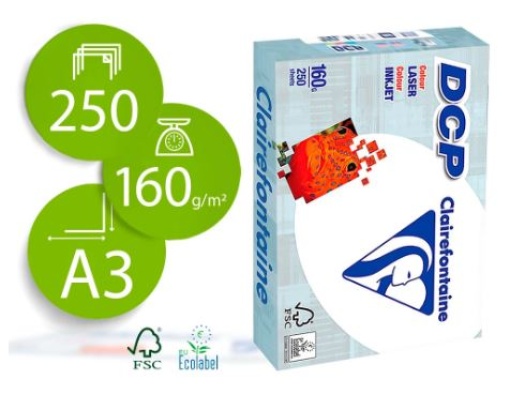 Papel Copia Clairefontaine A3 160gr Emb.250fls (1843C)