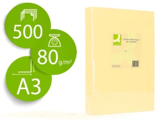Papel Cor Q-Connect A3 80gr Champagne (Resma)